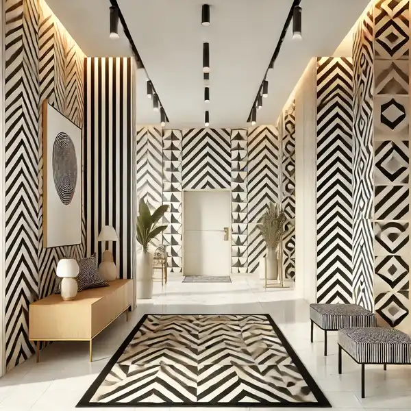 Modern Hall Design for Home A modern hall design with geometric patterns