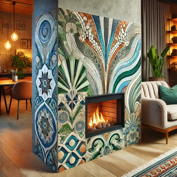 Best Modern Fireplace Surrounds 4. Tile