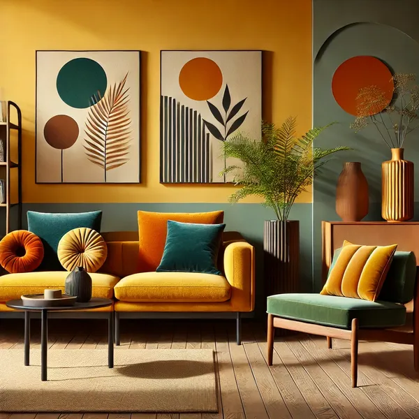 Mid Century Modern Interiors 4. Bold Color Palette