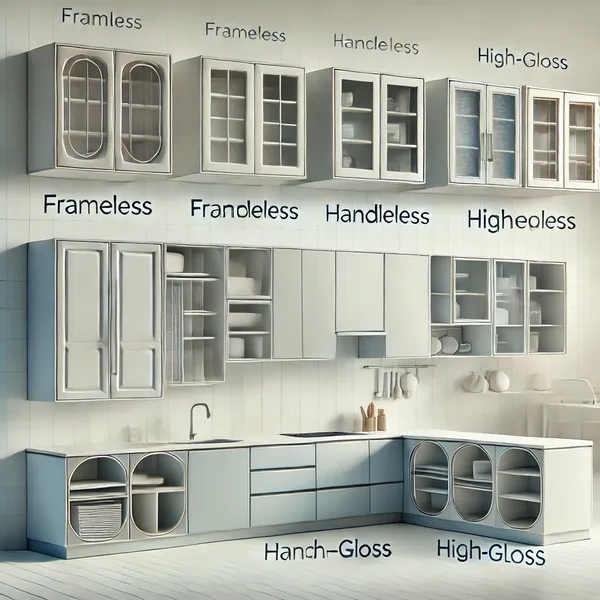 Various types of contemporary kitchen cabinets