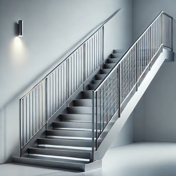 3 A modern aluminum stair railing with a sleek and lightweight design