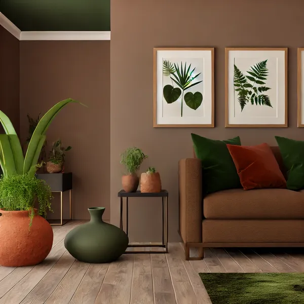 3. A cozy living room with earthy tones inspired by nature