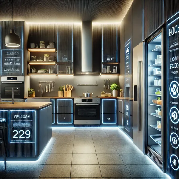 4. functional modern kitchens with smart technology features such as a refrigerator