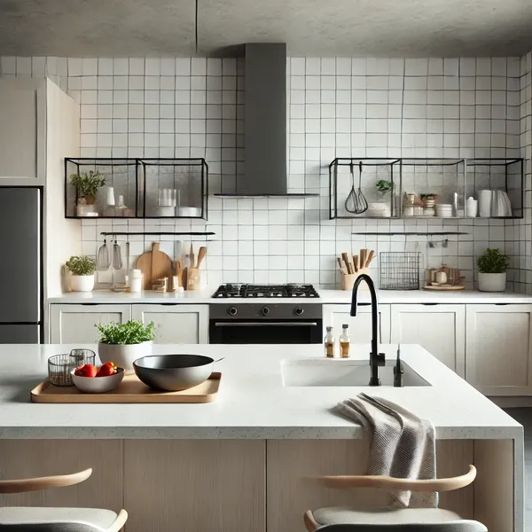 5. functional modern kitchens with easy to clean surfaces like quartz countertops and tile backsplash