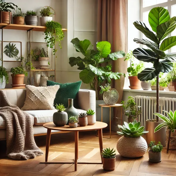 Cozy Modern Interiors 6. A cozy modern living room with various indoor plants