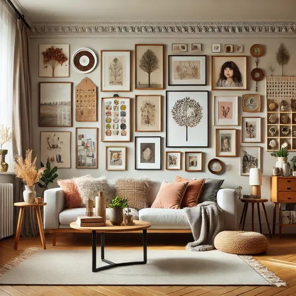 7. A cozy modern living room with personalized decor