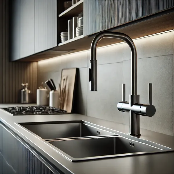 7. functional modern kitchens with high quality faucets and deep, wide sinks