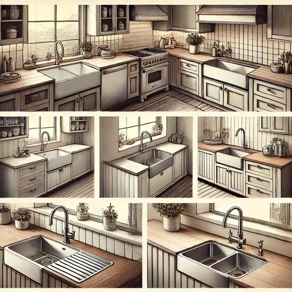 Different modern kitchen sink designs in stylish