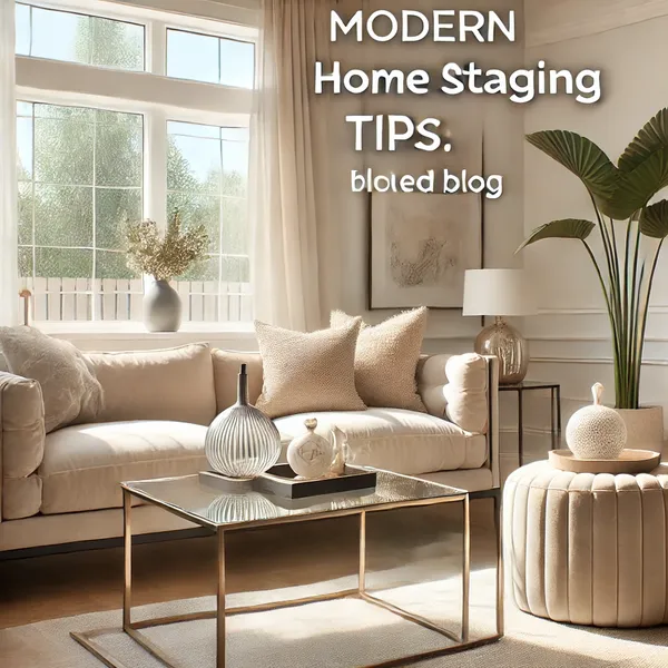 Modern Home Staging Tips, showing a beautifully staged modern living room